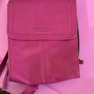 American Leather Co. Fuchsia Crossbody Bag new with tags.